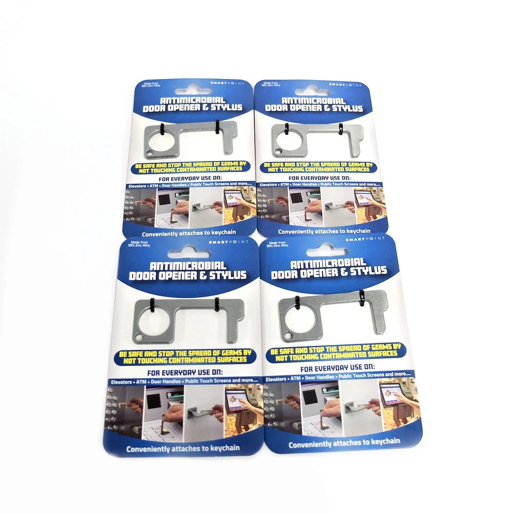Antimicrobial Door Opener and Stylus in Silver - Set of 4