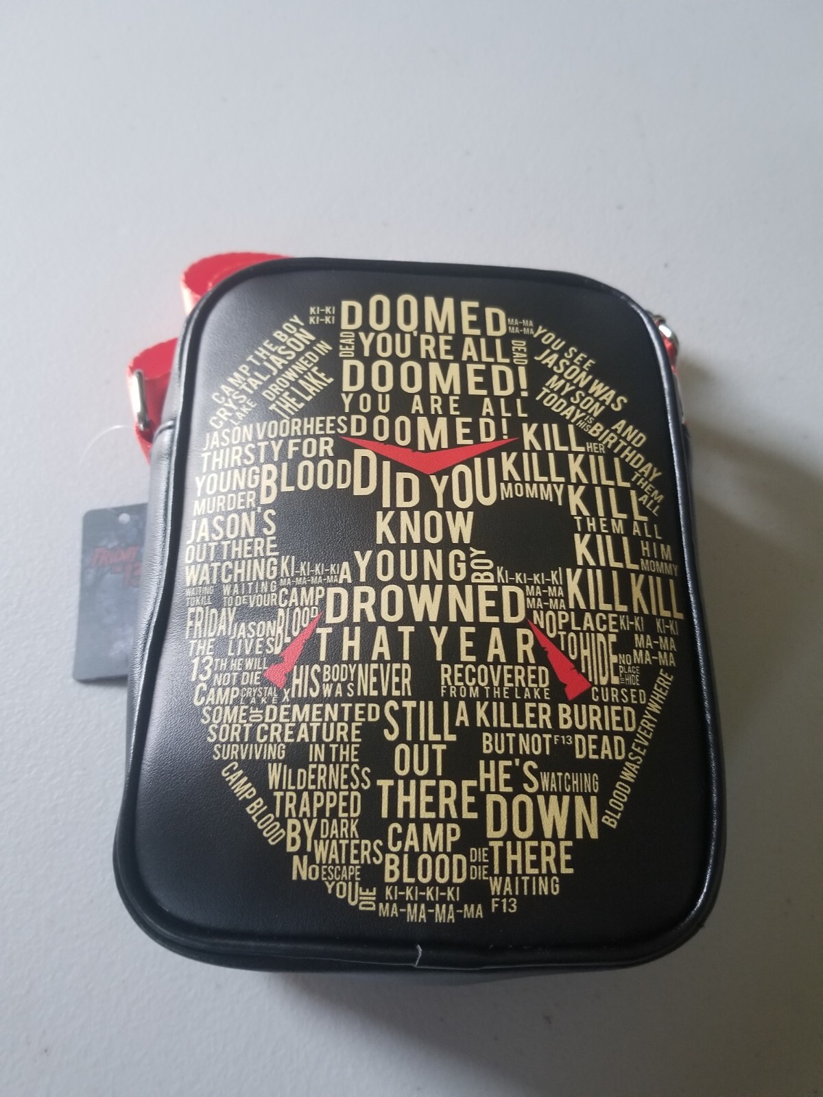FRIDAY THE 13TH JASON CROSSOVER BAG LEATHER LOOK MASK GRAPHICS W/TAG