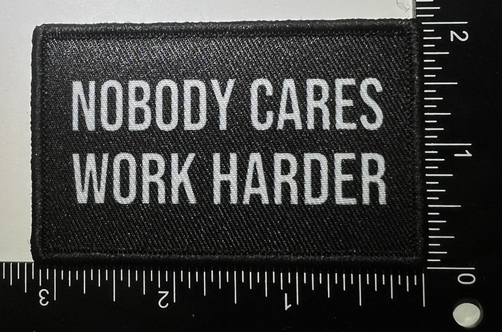 Motivational Tactical Patch Set Black White Fabric  Hook & Loop back