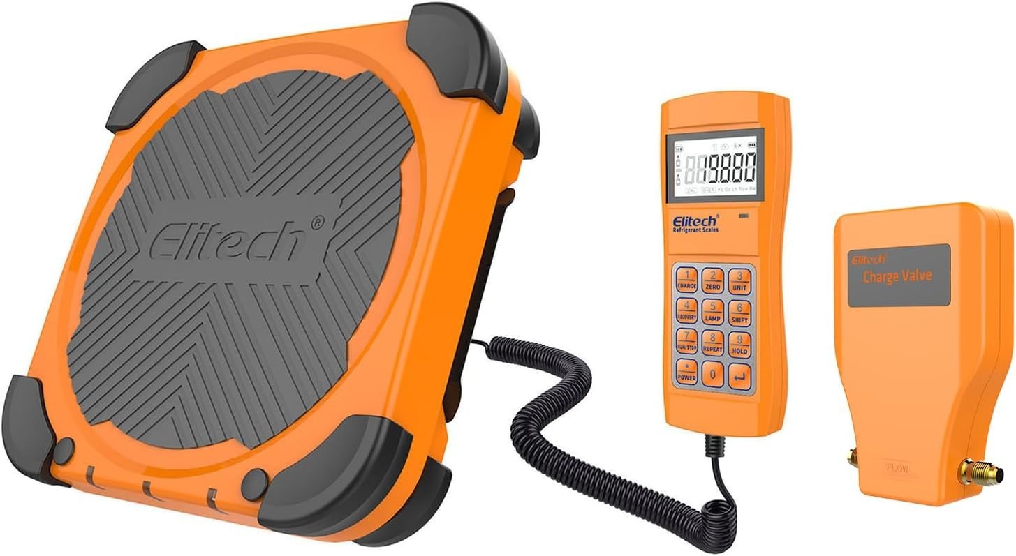 Electronic Refrigerant Charging Scale for HVAC – 220lbs with Safety Features