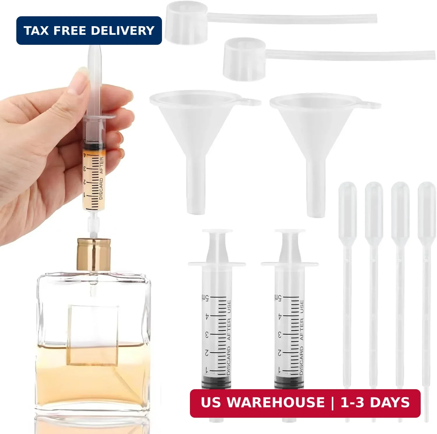 Perfume Refill Tool Kit, 10pcs Plastic Perfume Dispenser Transfer Pump Set, Cosm
