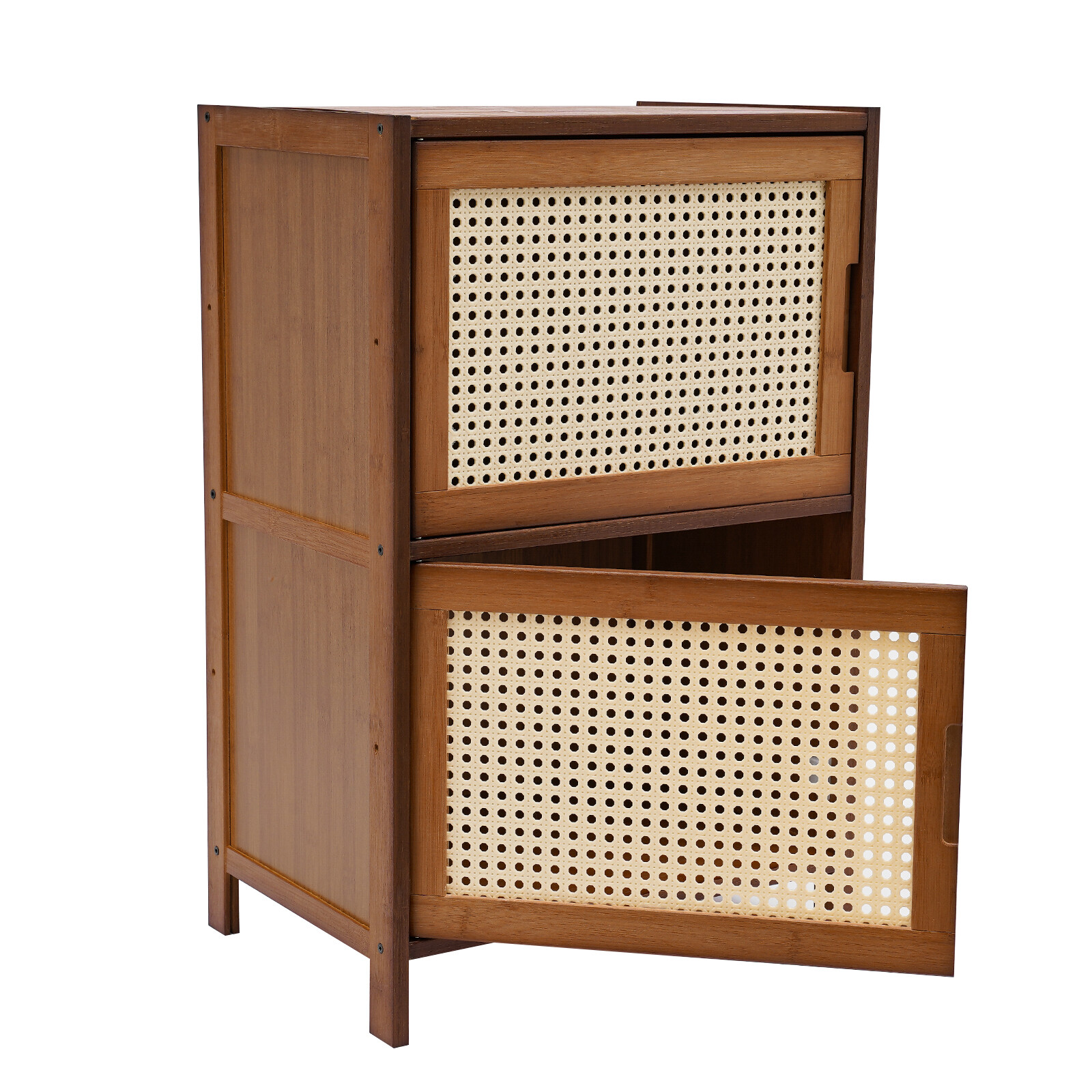 Modern Nightstand 2 Drawers End Side Table Bedside Table with Storage Cupboard
