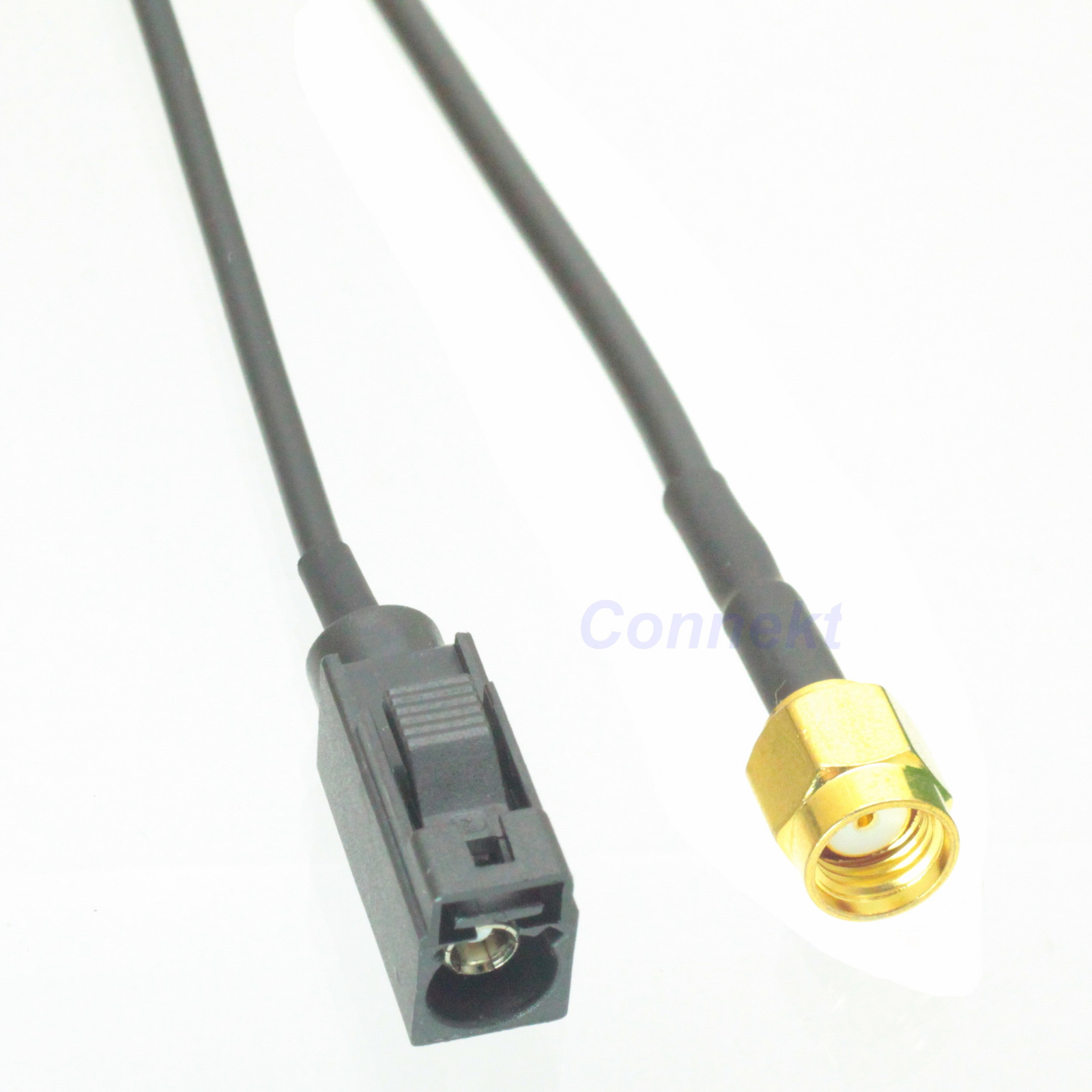 Fakra SMB A 9005 female jack to RP-SMA male 6" RG174 pigtail cable analog radio