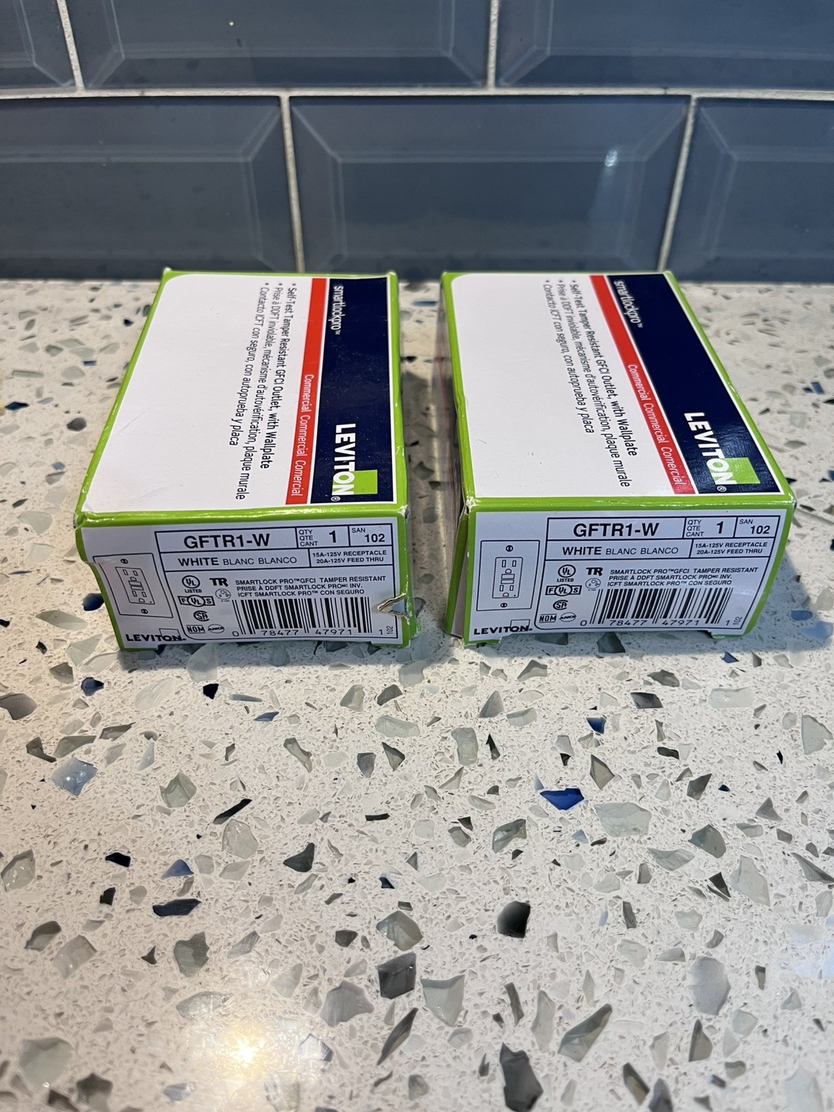 NEW Leviton GFTR1-W Tamper Resistant 15A 125V Outlet - White (Lot Of 2)
