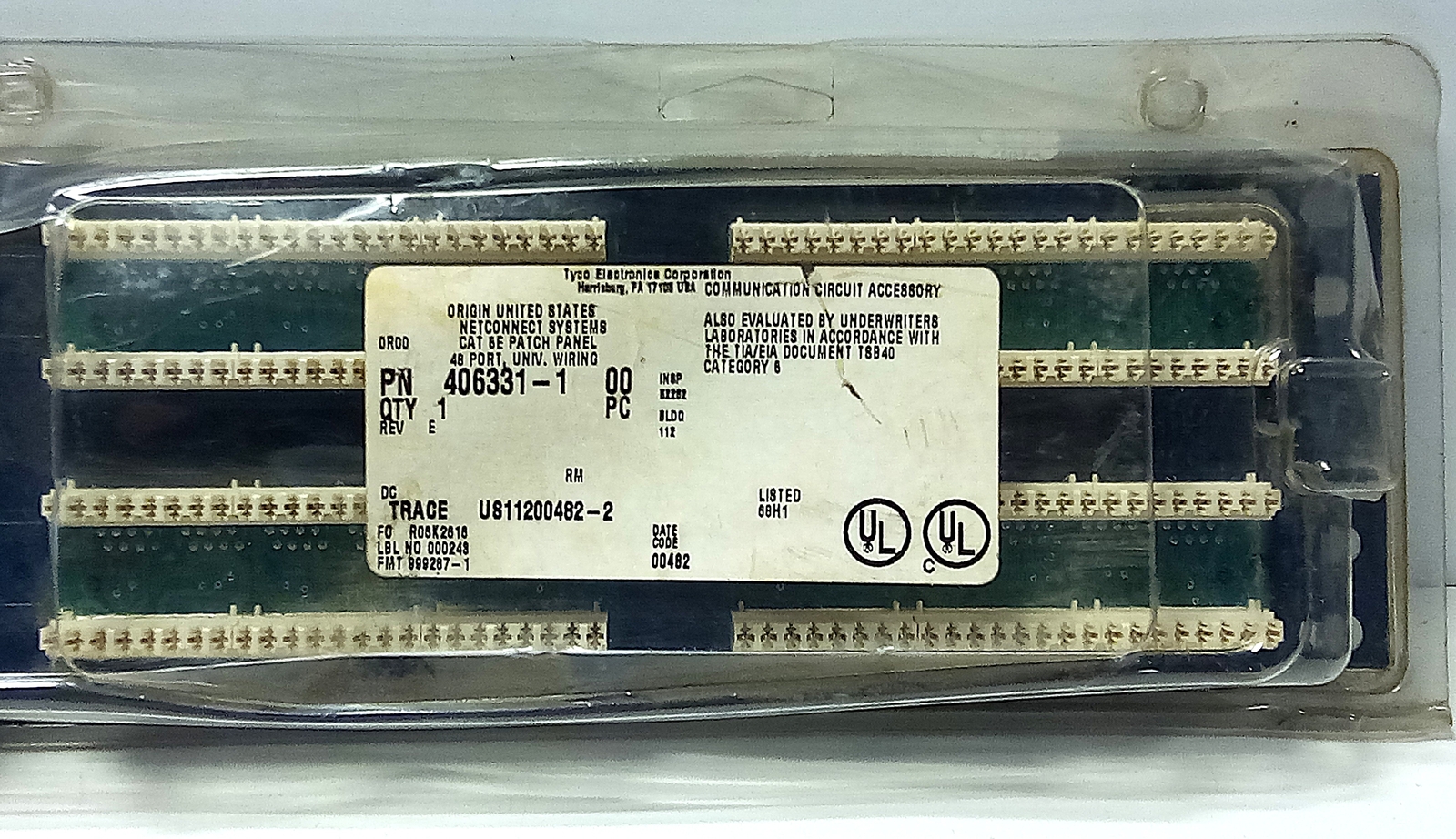 AMP 406331-1 48 Port CAT 5e RJ-45 Patch Panel
