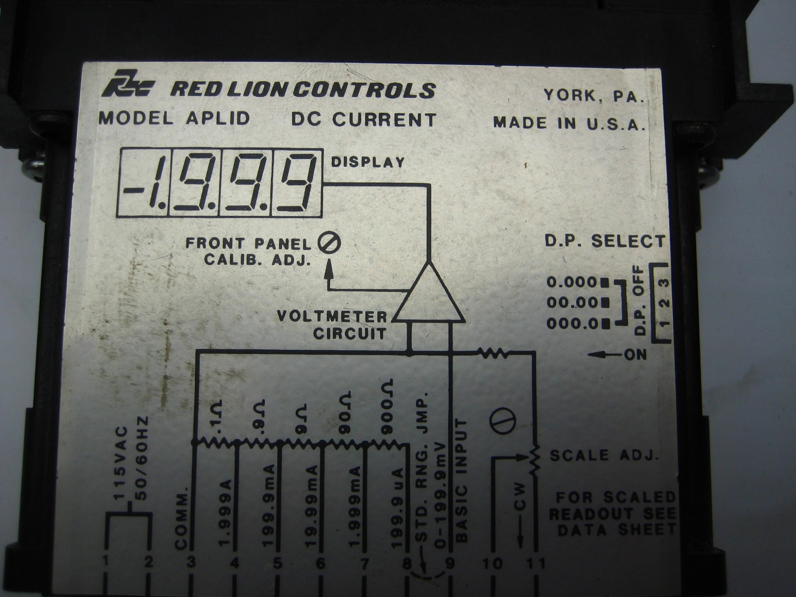 RED LION APLID CURRENT METER UNMP