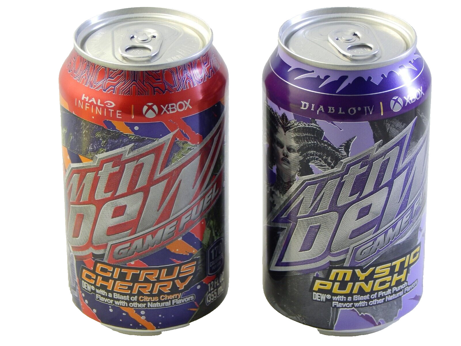 Mountain Dew Game Fuel Citrus Cherry Mystic Punch Full 12 Oz Can New MTN