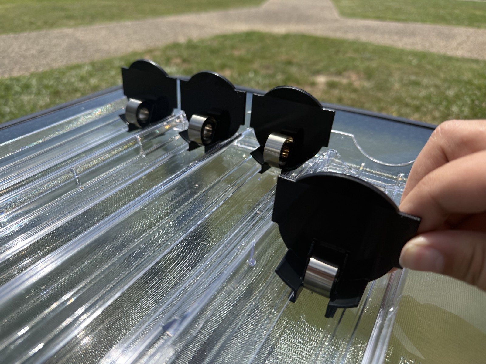 4 wide, clear, spring loaded, pusher tray, cigarette