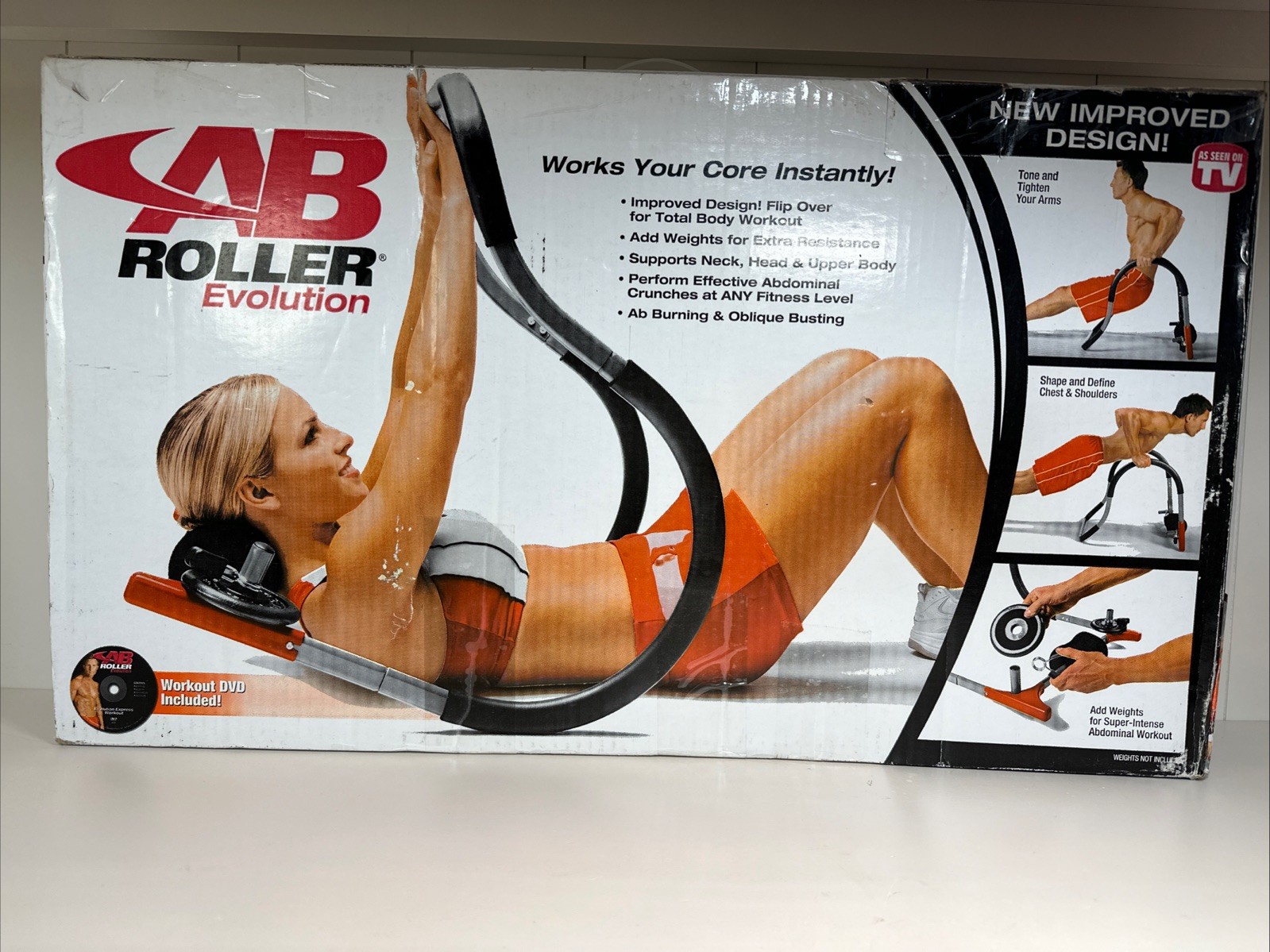 Ab Roller Evolution Abdominal Exercise Portable With DVD & Manual Brand New.