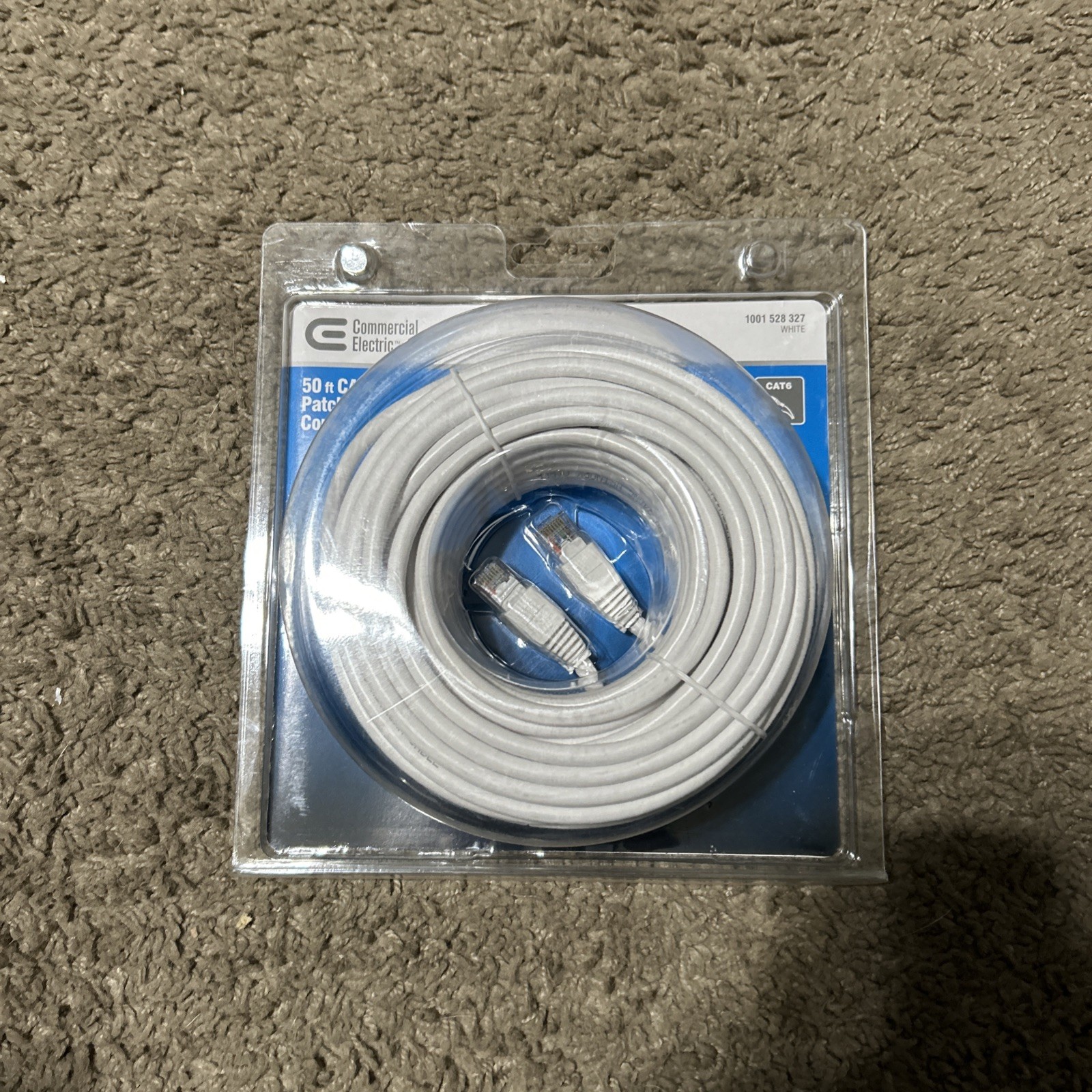 NEW Commercial Electric Cat6 UTP Ethernet Cable White 50-ft 1001 528 327 NEW