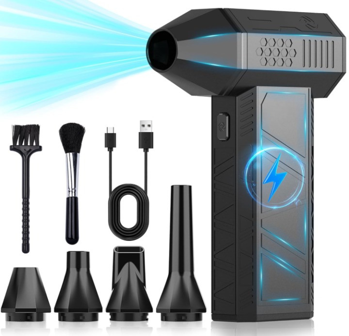 Soplador de Aire Eléctrico Recargable 3 Velocidades para PC, Coche y Hogar,Nuevo