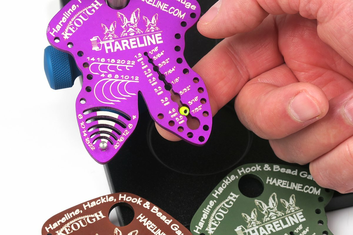 HARELINE HACKLE HOOK & BEAD GAUGE - Fly Tying Size Tool - 3 Colors Available!
