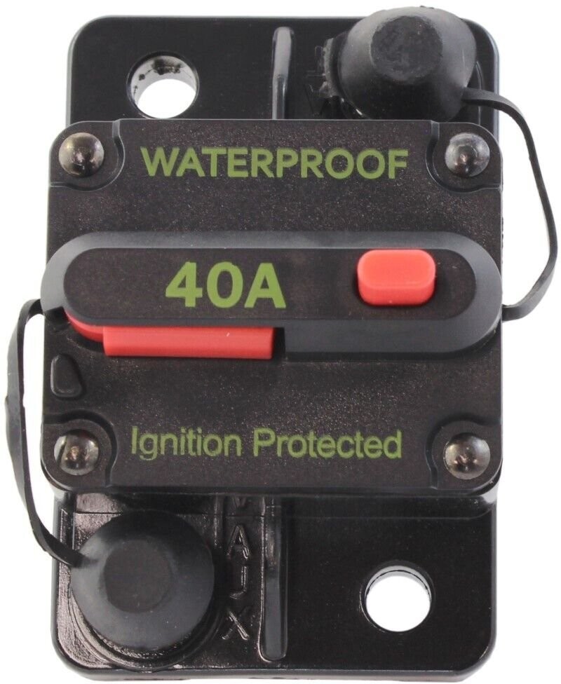 New Heavy Duty Waterproof 40 Amp Thermal Circuit Breaker CB18540 Marine SAEJ1171