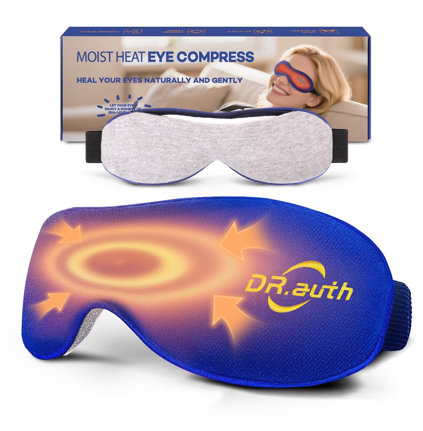 Heated Eye Mask - Microwave Hot/Warm Compress for Dry Eyes, Stye, Chalazion, B