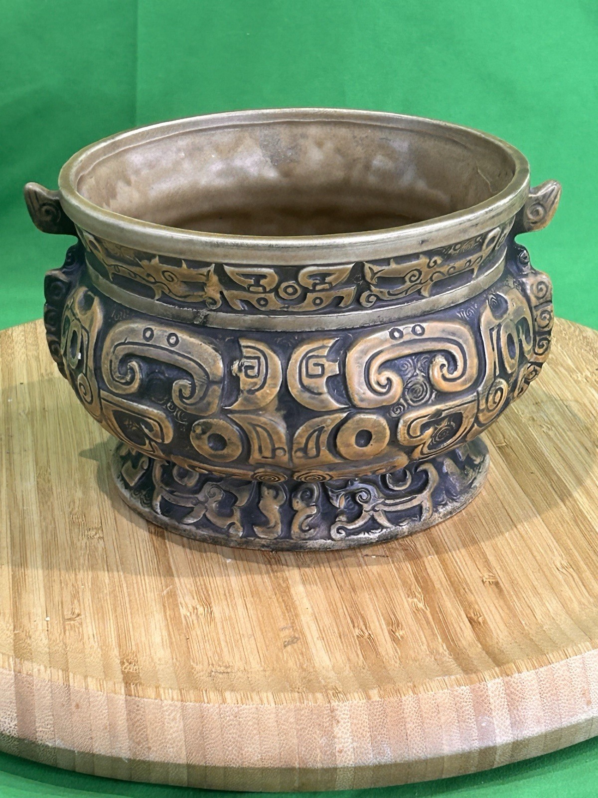 Lefton VTG planter Hieroglyphics Design Excellent