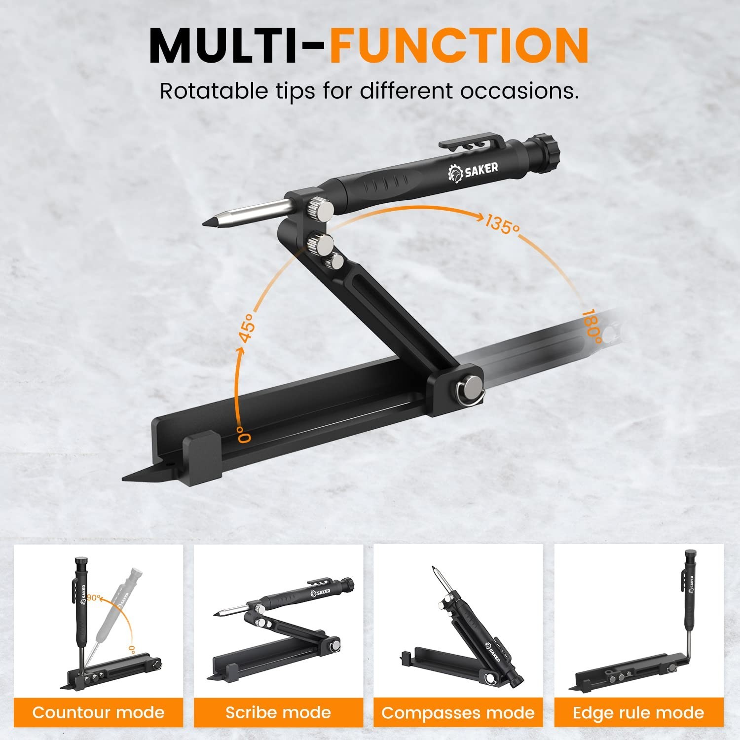 Multi-Function Scribing Tool - Aluminum Alloy Construction Pencil, Deep Hole Gau