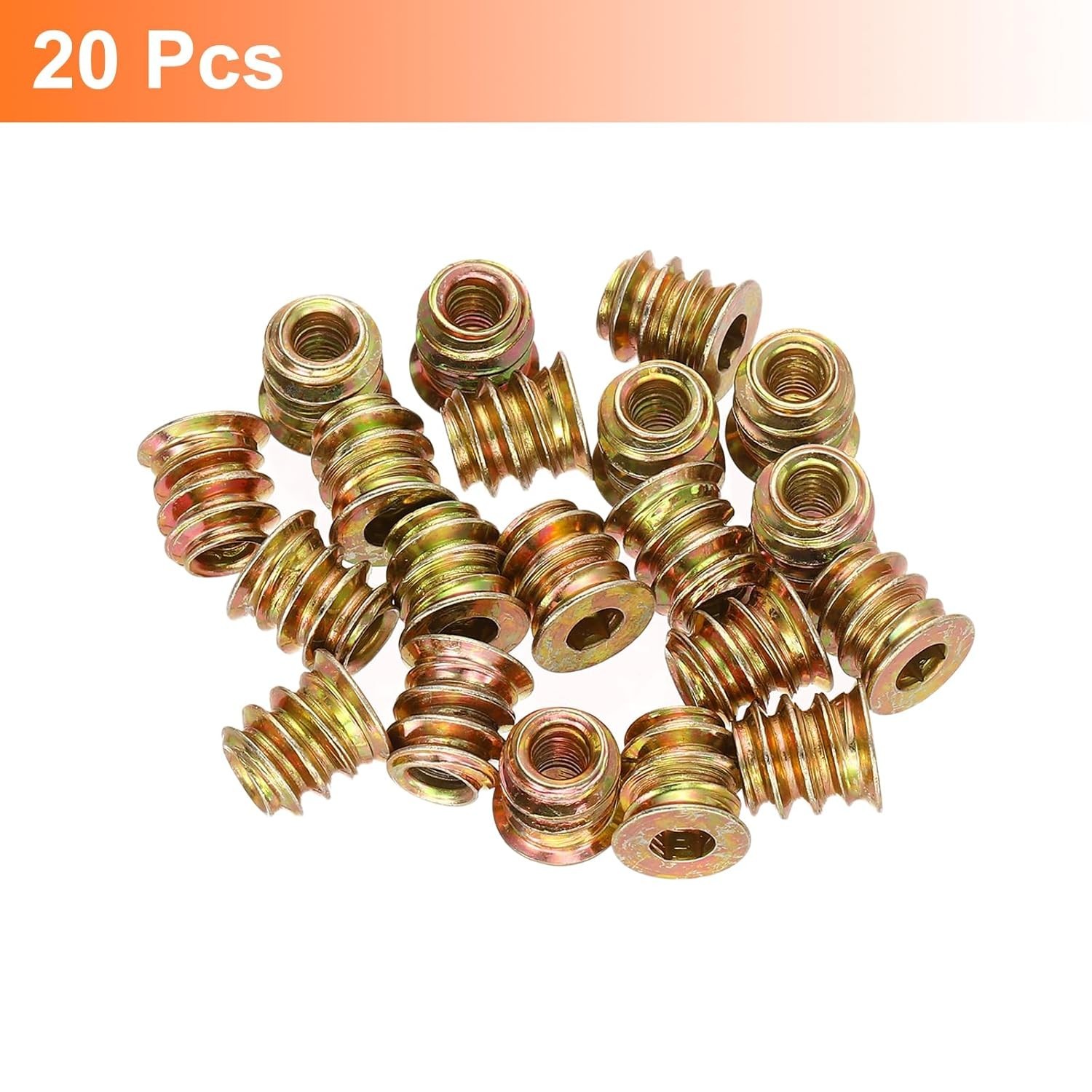 M4x10mm Threaded Insert Nuts 20pcs Hex Socket Drive Brass