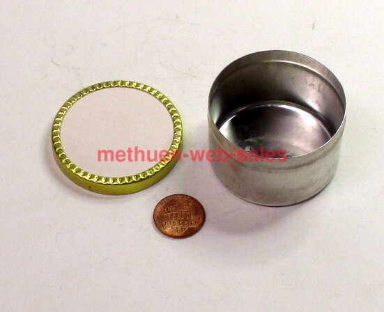 Freund Can Co~Seamless 2 Ounce Tins w/Labeled Tops/Lids~Unused~Parts Storage~X36