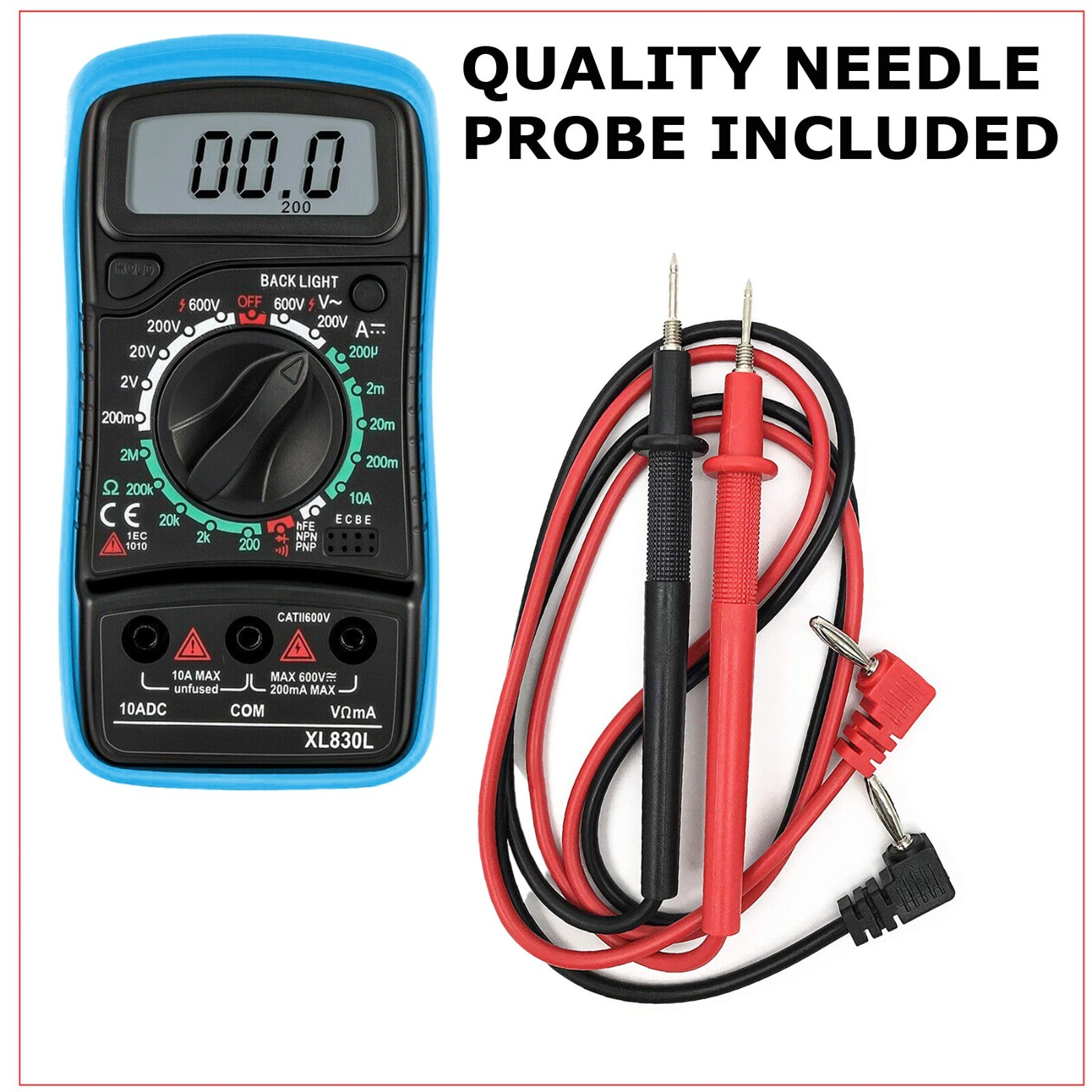 Digital Multimeter AC DC Voltmeter Ammeter Ohmmeter Volt Tester Meter XL830L USA