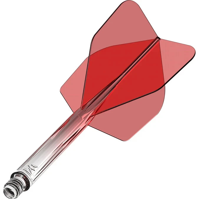 GRADIENT RED MEDIUM NO6 MISSION FORCE 90 1 PIECE MOLDED SHAFT & FLIGHT
