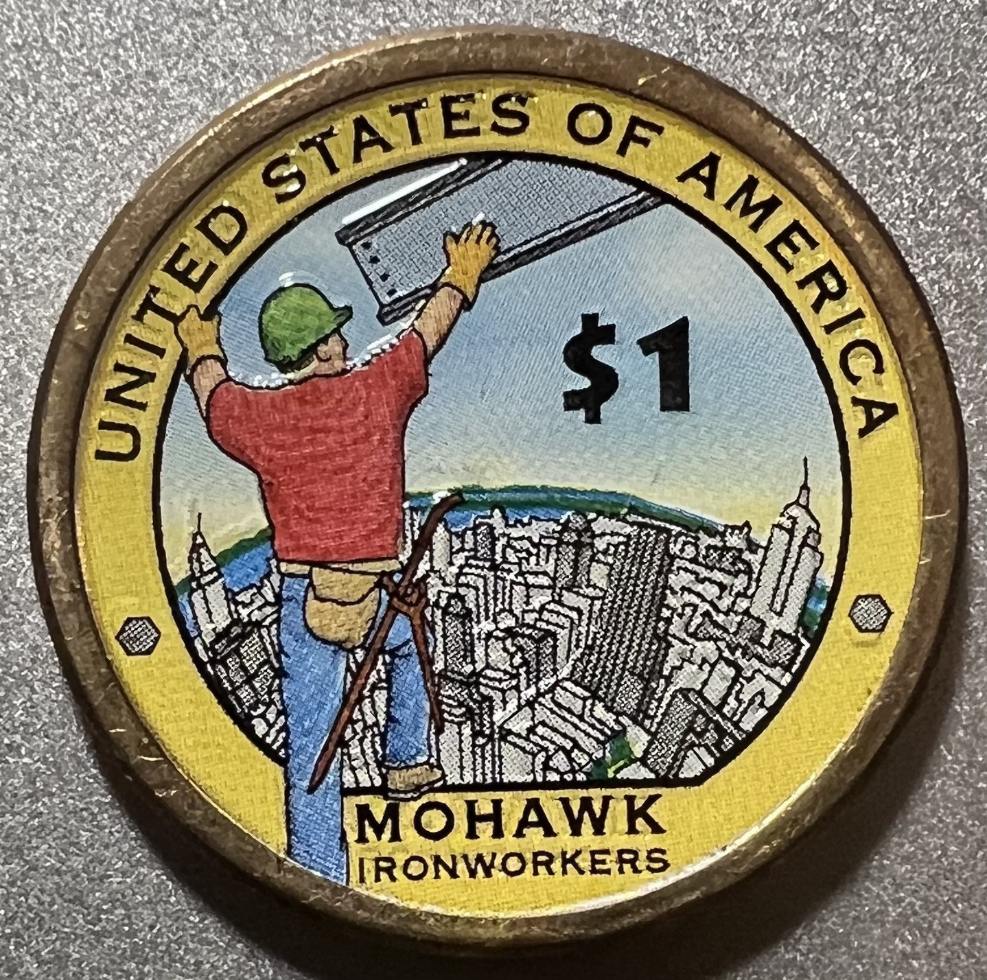 COLORIZED 2015 NATIVE AMERICAN DOLLAR - (COLORIZED REVERSE)