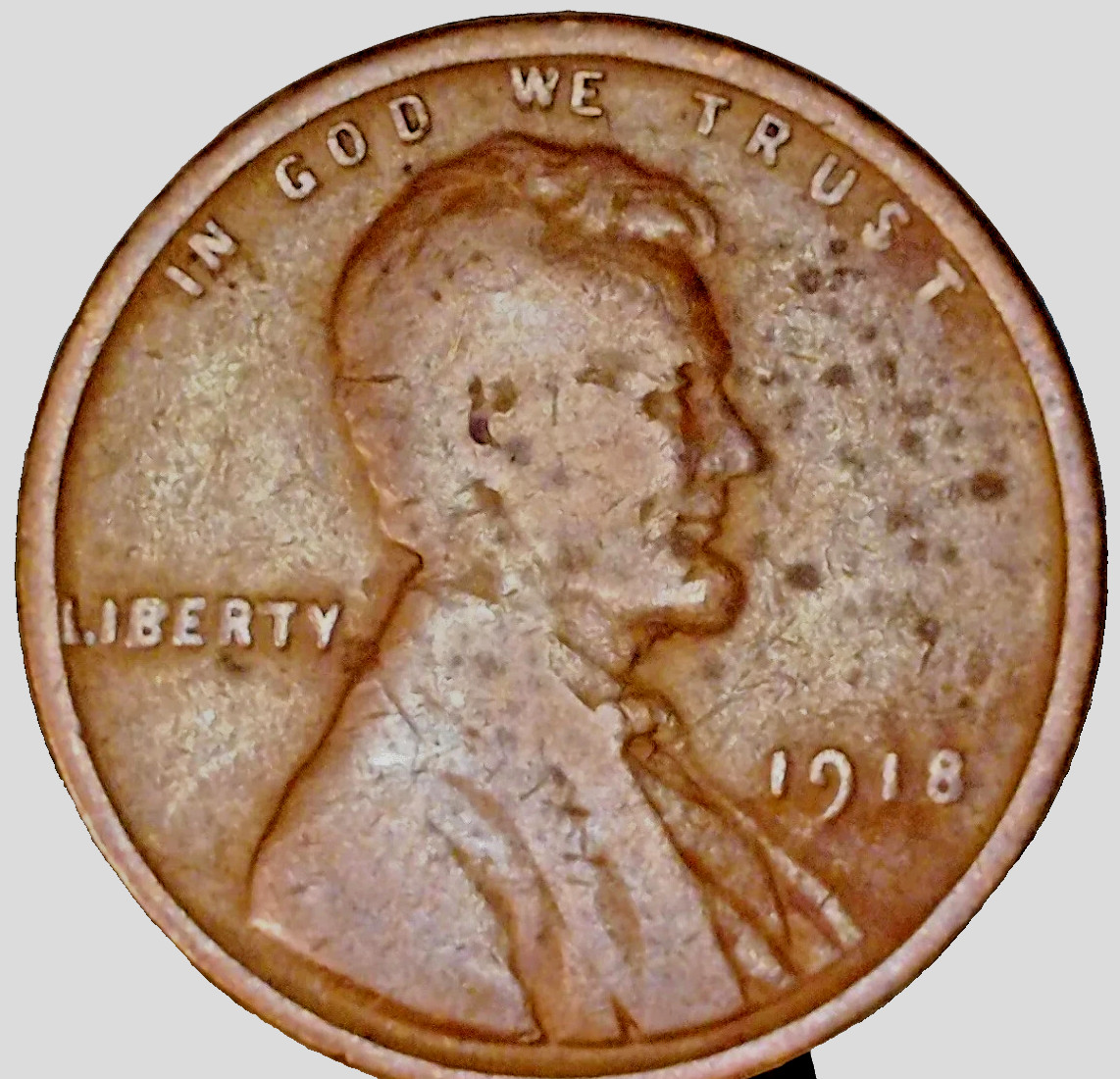 1918 P BN Lincoln Wheat Cent Good (G) to FINE (F) Circulated Condition Coin