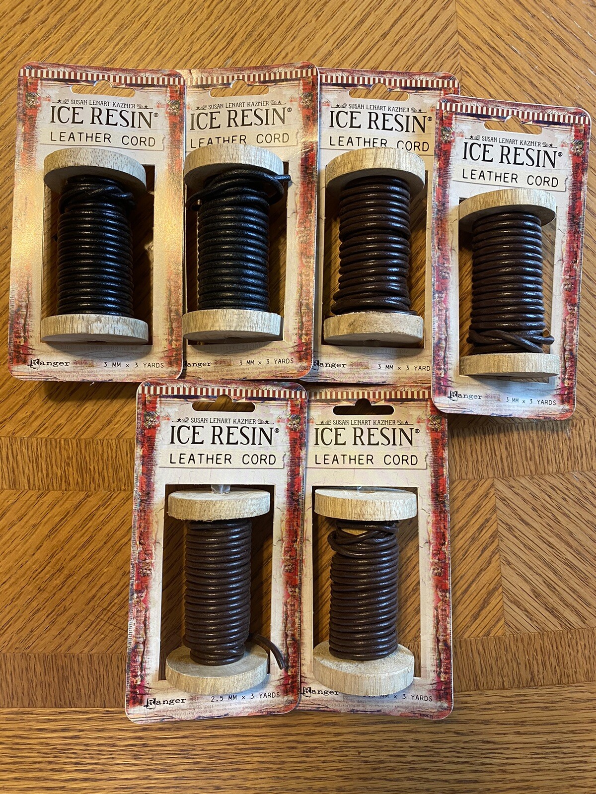 Lot Of 6 Various NEW Rolls Of Ice Resin Leather Cord Free Shipping!