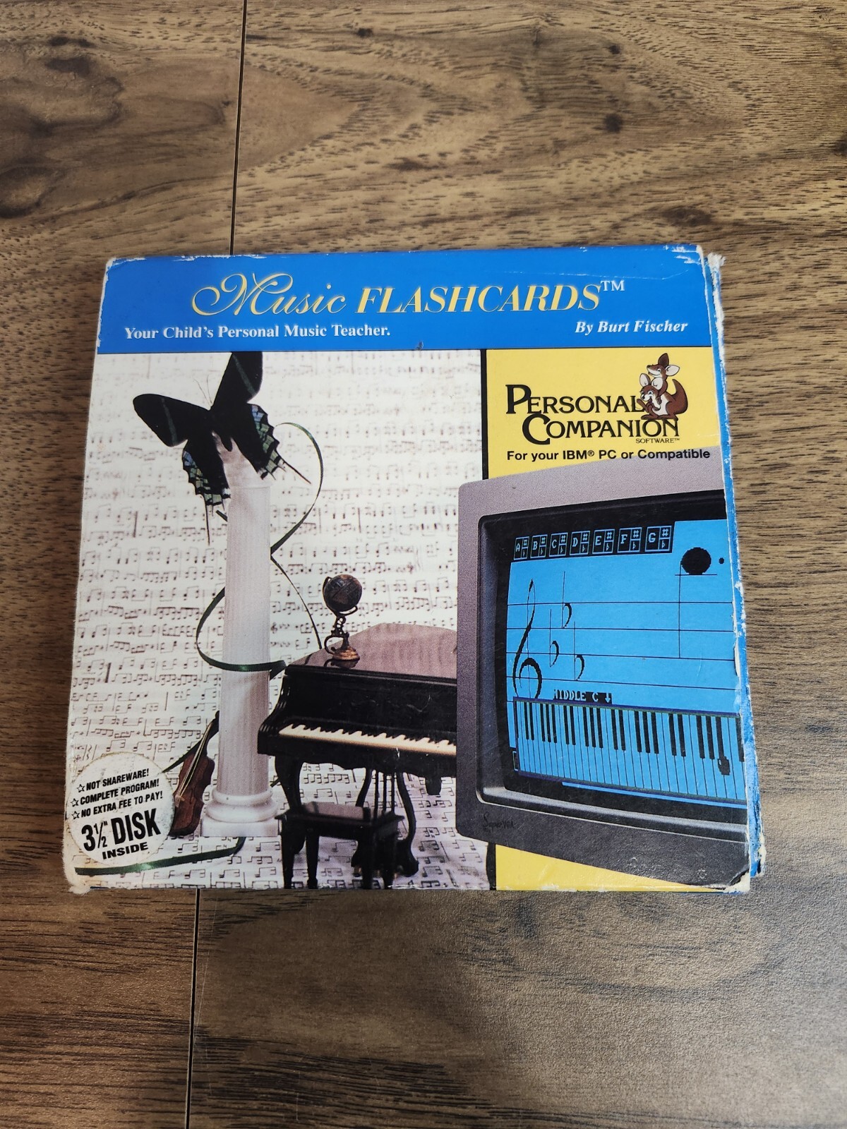 Vintage Music Flash Cards By Burt Fischer Ibm Pc 3 1/2" Disk Vintage