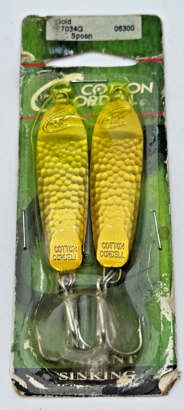 VTG Cotton Cordell Hammered Spoon Gold 7034G Sinking Fishing Lure 2 Pack New