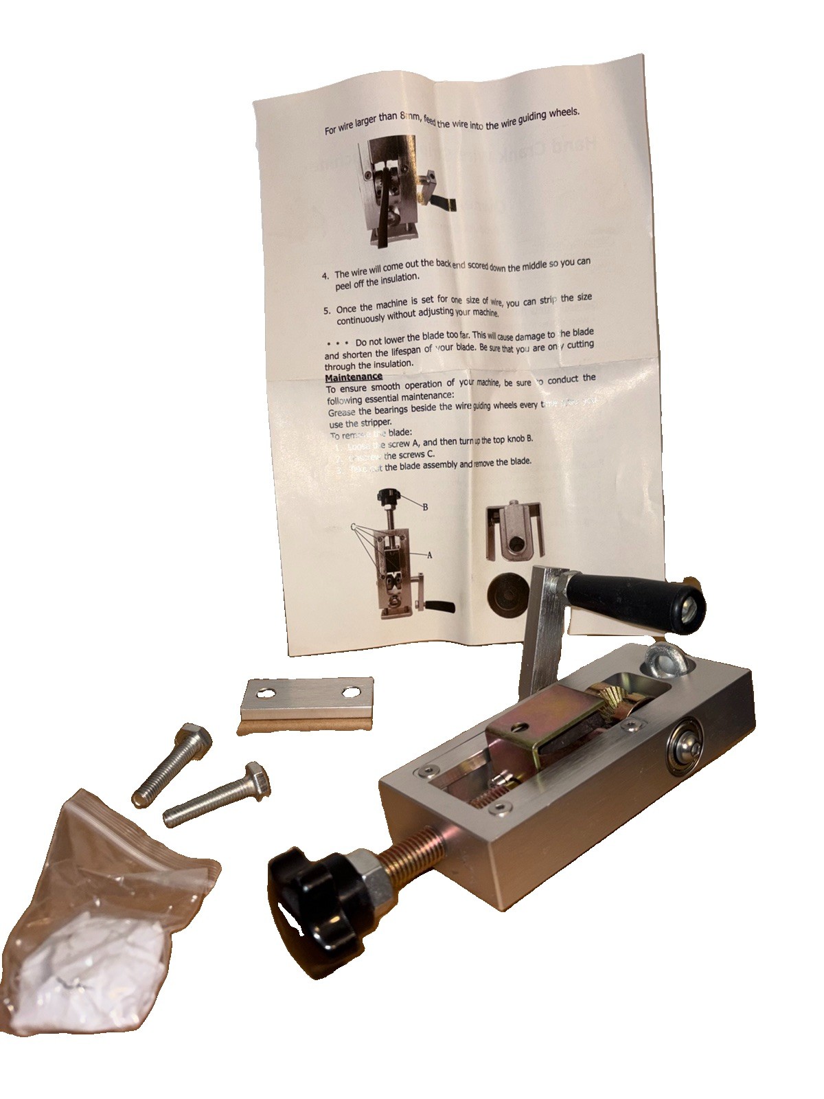 LFaize Manual Hand Crank Wire Stripping Machine Cable Wire Stripper Tool 3-15mm