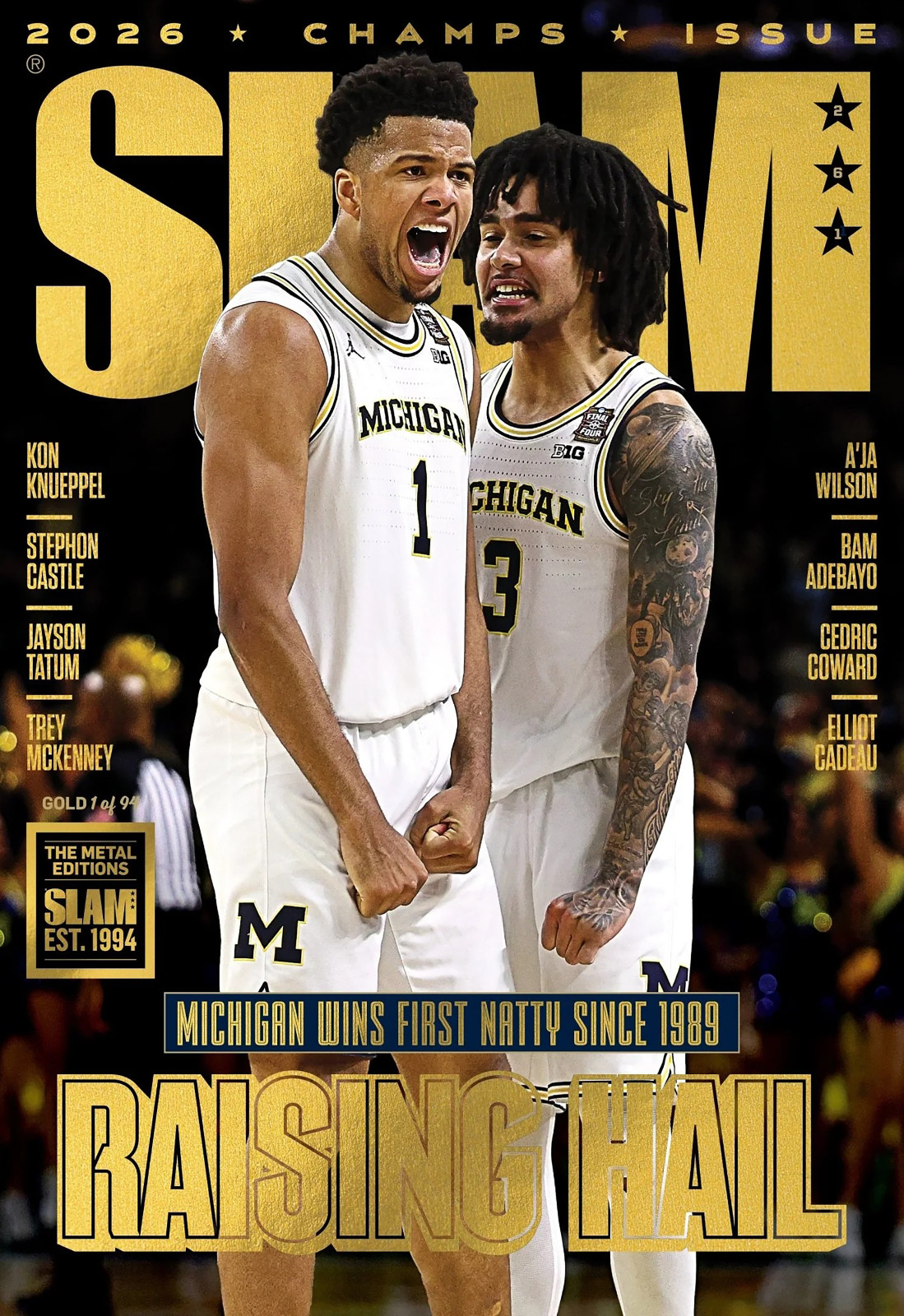 Michigan Wolverines 2026 Basketball Champions Slam Magazine Cover RP Poster