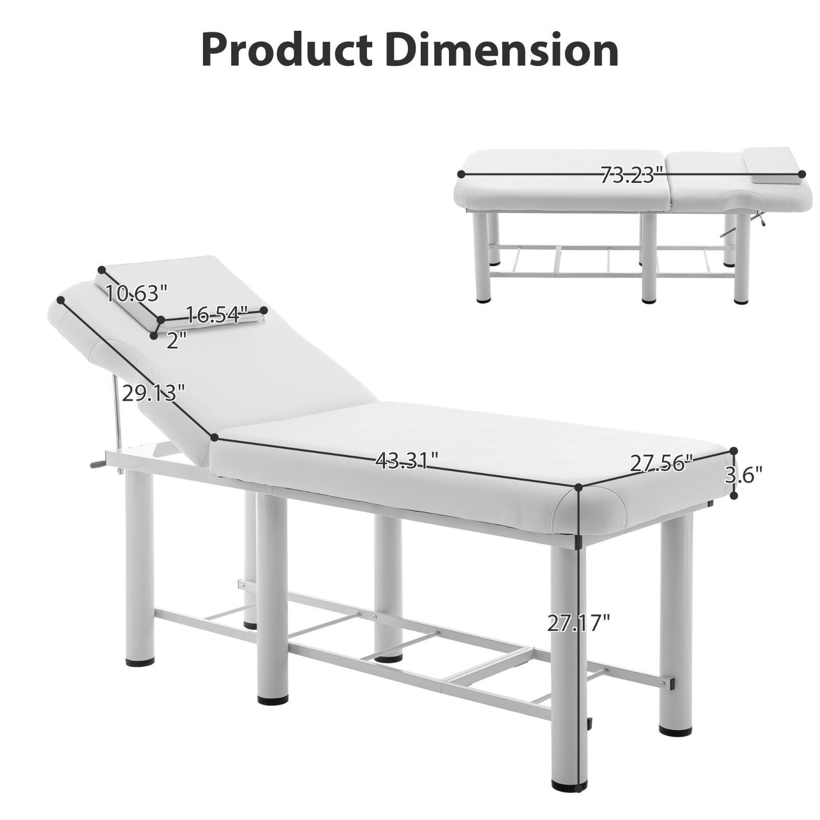 Professional Adjustable Massage Table with Memory Foam, Removable Headrest &