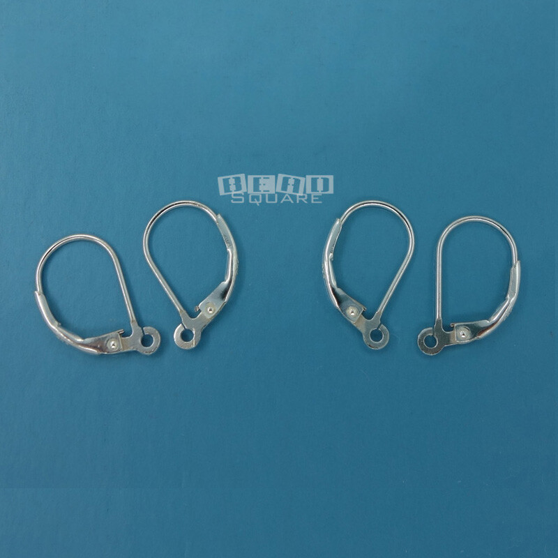 4 Sterling Silver Leverback Ear Wire Earrings w/Open Loop 9.5mm x 16mm #33525