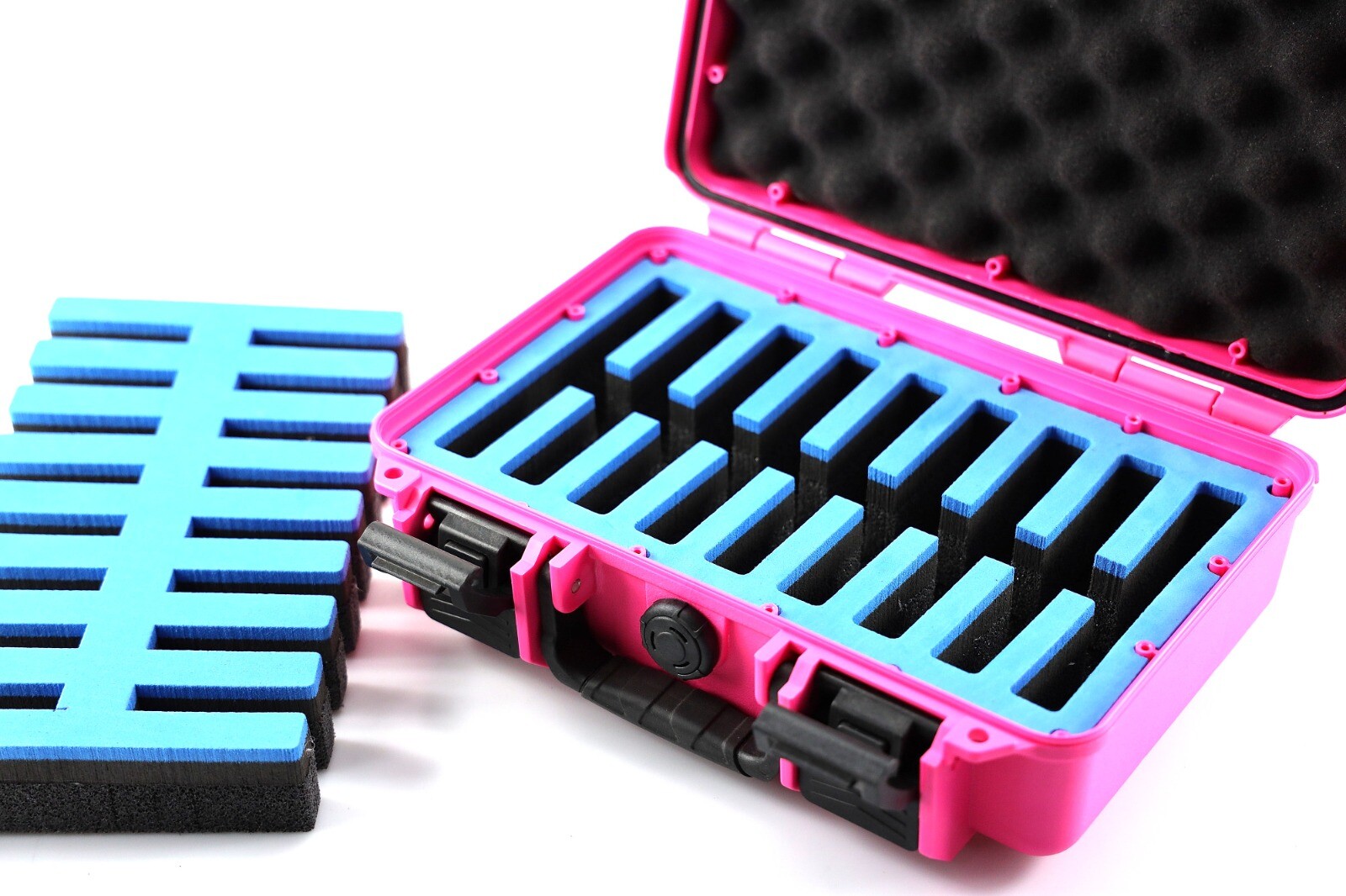 Pink ArmourCase includes Nanuk 909 knife Collectors case Blue Top Foam nameplate
