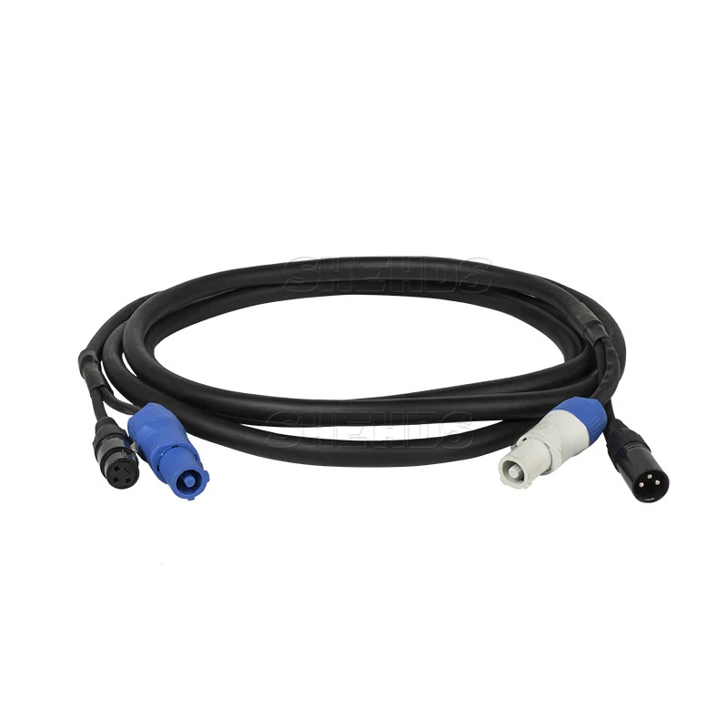 3 Meters/2 Meters Length Combination Powercon Plug DMX Cable Power Line Lighting