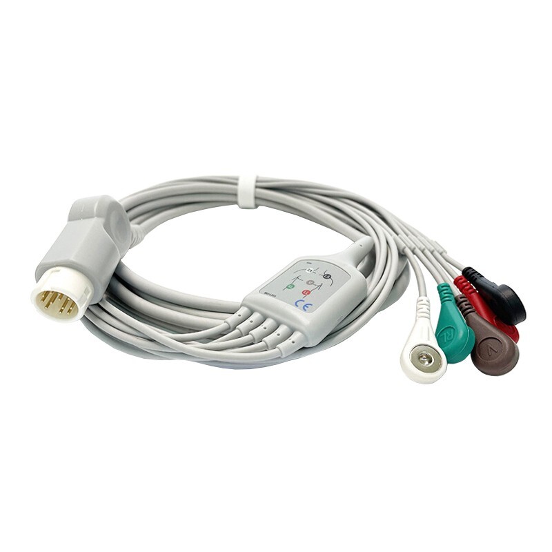 12pin ECG Patient Cable 5Lead Snap for Philips M1986A/Welch Allyn/Nihon Kohden