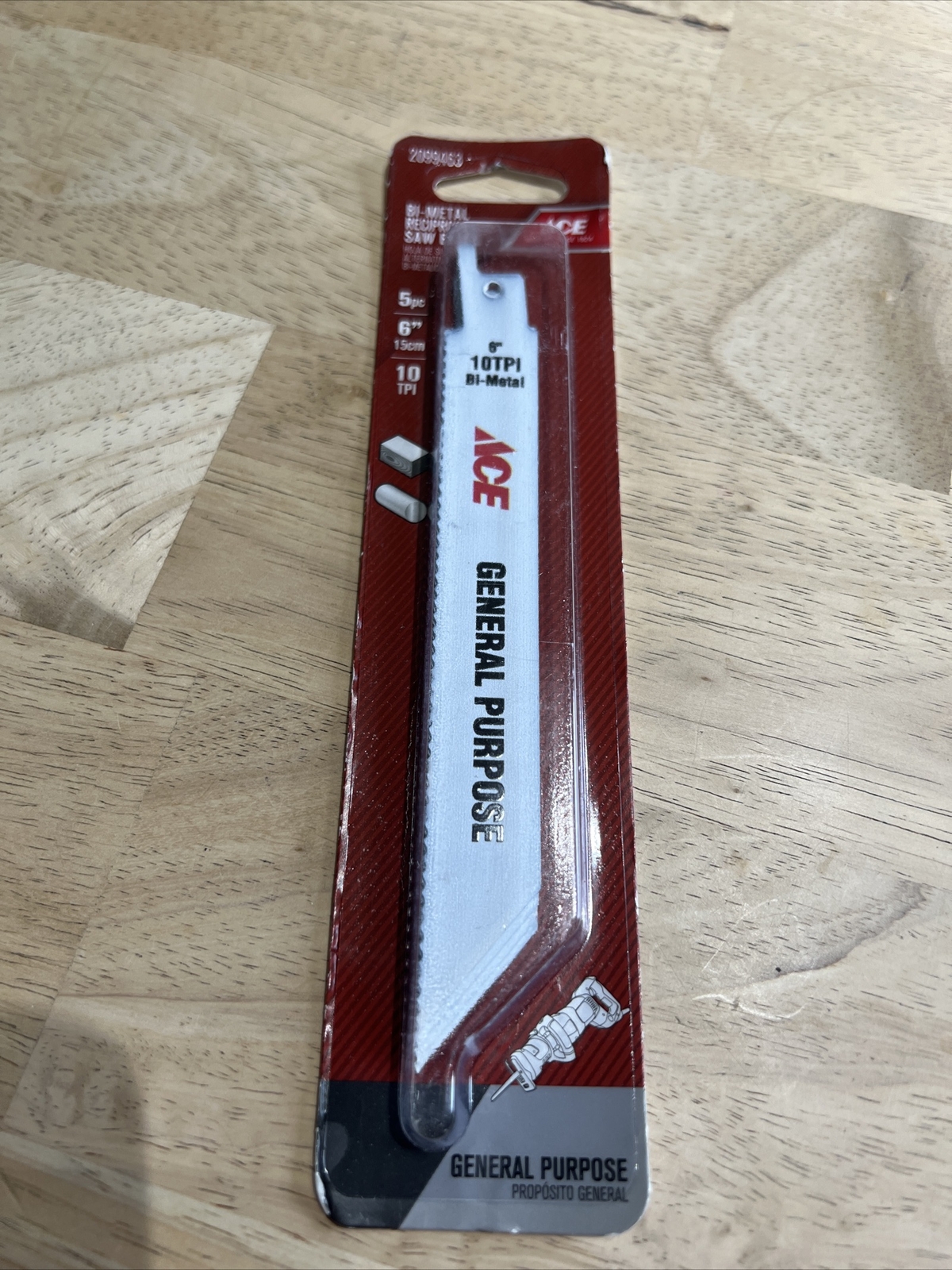 ACE 2099463 6" x 10TPI Bi-Metal Recip Saw Blade 5pc Swiss 2608656172