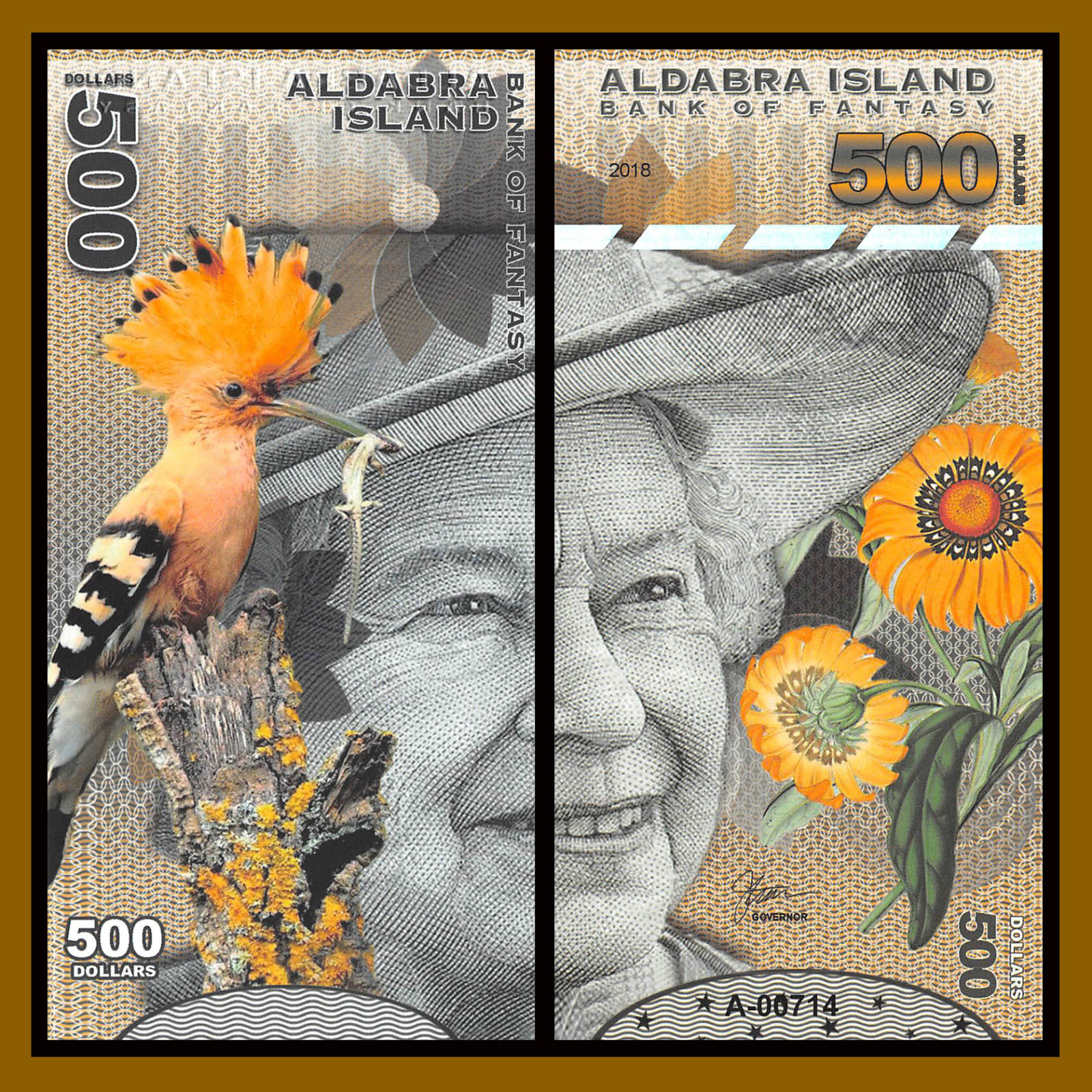 Aldabra Islands 5 10 20 50 100 500 Dollars (6 Pcs Full Set), 2018 QEII Fantasy