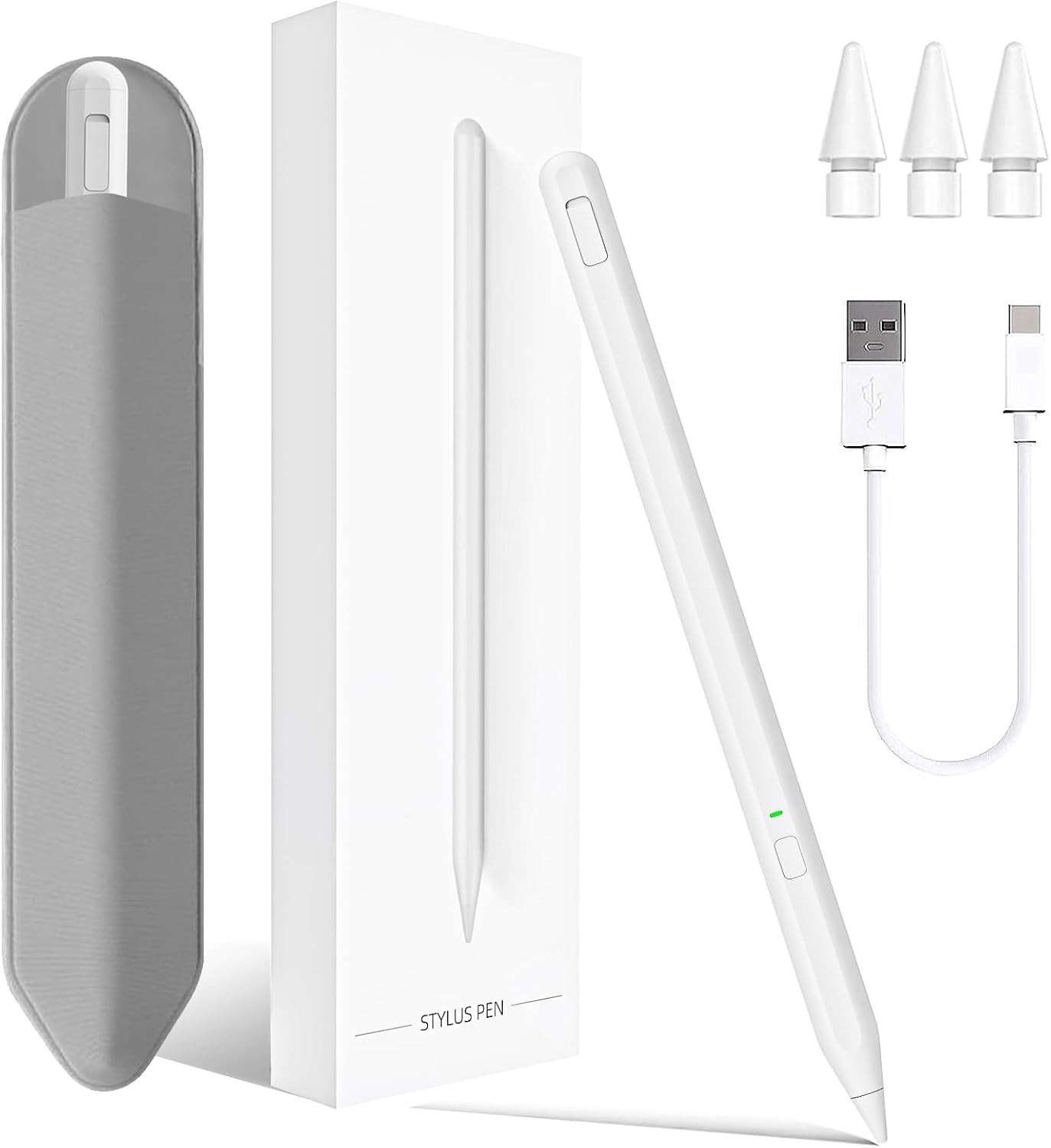 Stylus Pen for iPad with Palm Rejection & Holder, Compatible with iPad 6–11th