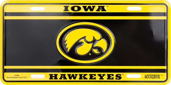 IOWA CAR TRUCK TAG LICENSE PLATE METAL IOWA HAWKEYES SIGN UNIVERSITY