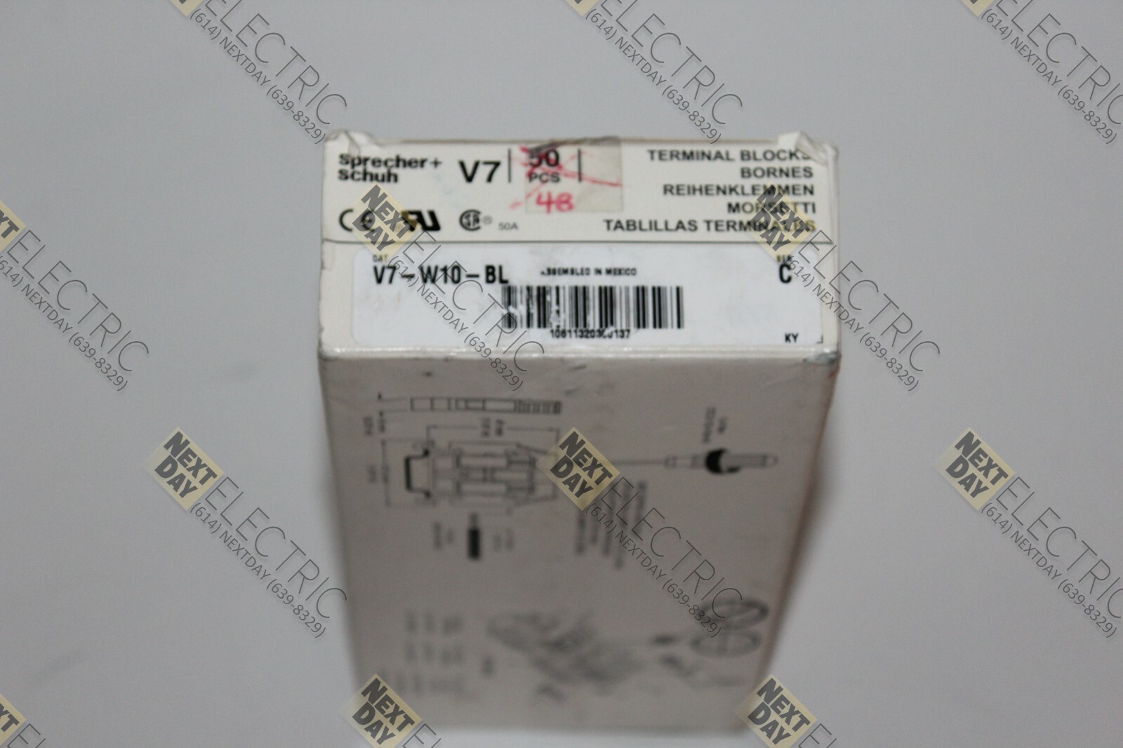 Sprecher + Schuh, V7-W10-BL, Wiring Wire DIN Rail Block Terminal Black