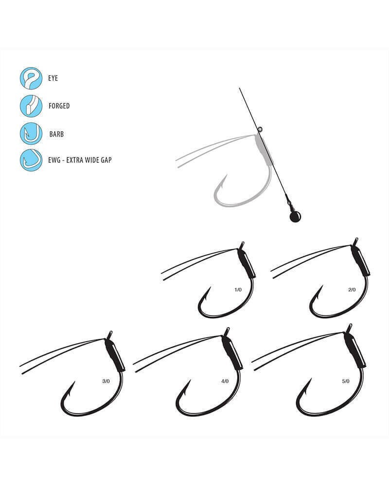 Gamakatsu Wicked Wacky Worm Weedless Hook Choose Size FIXED Shipping