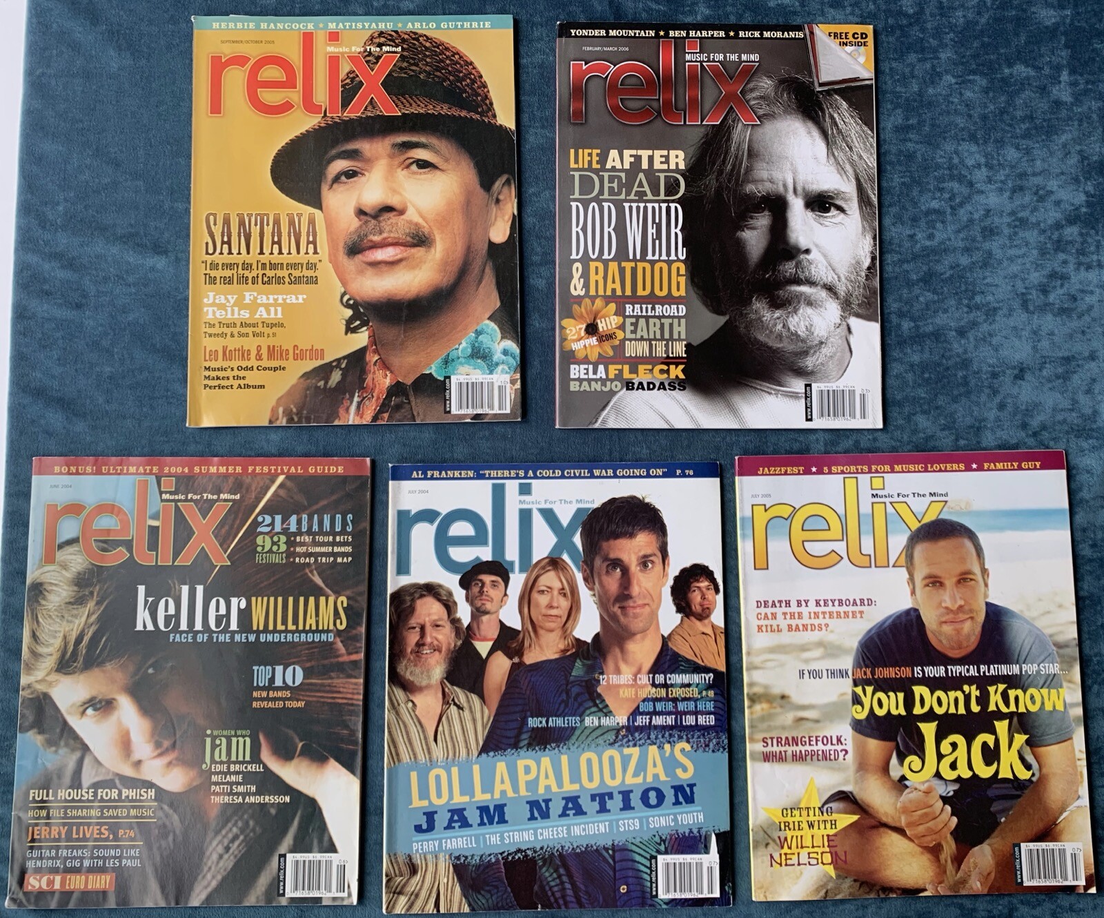 5 Issues Of Relix Magazine  The Grateful Dead & Jam Bands  Lot #9  2004-2006