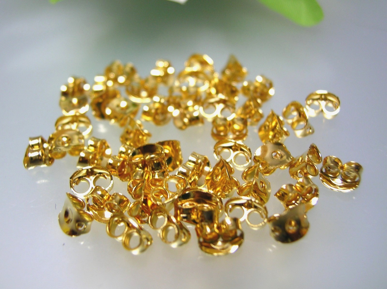 50-200 pcs vintage top quality gold plated earrings backing nuts made in USA