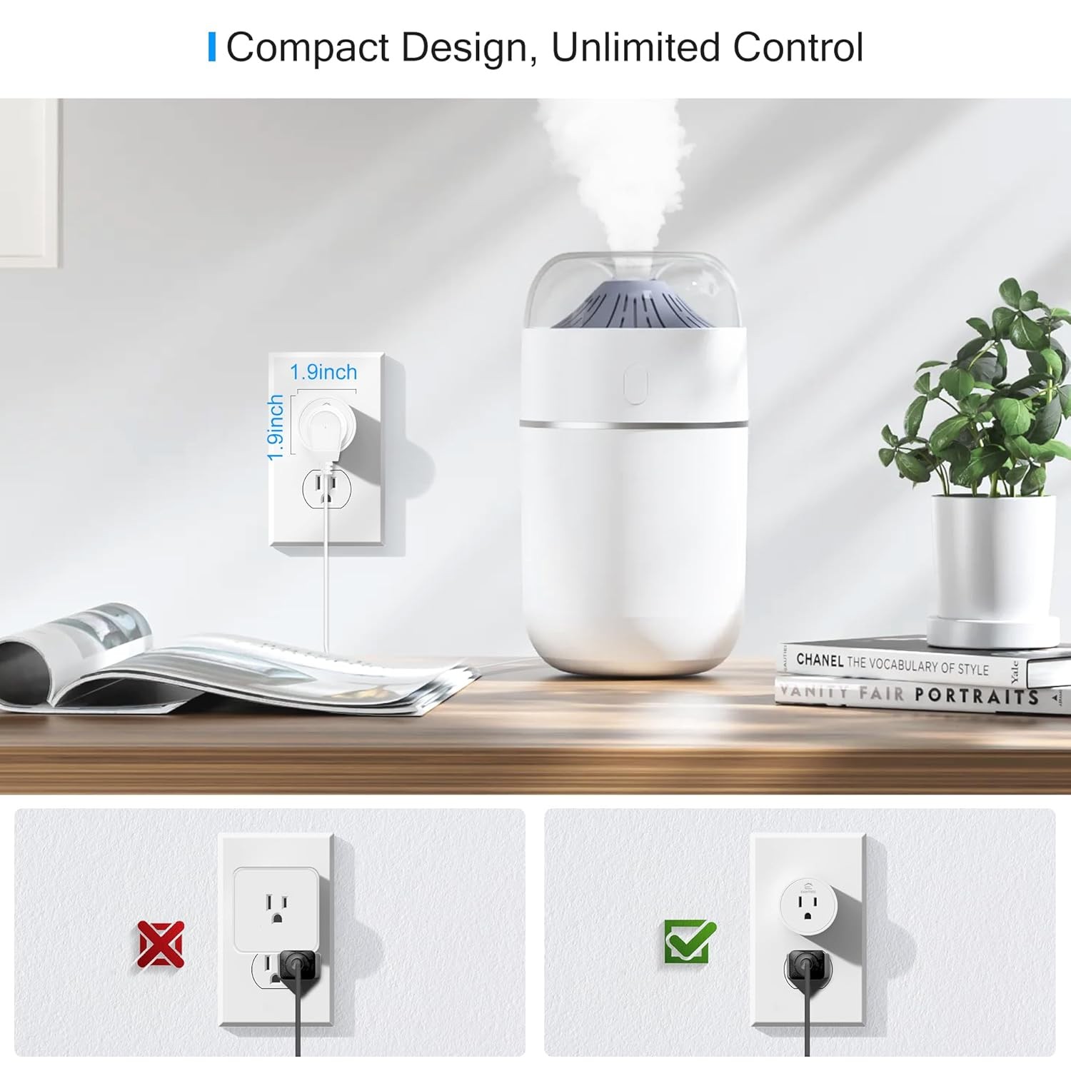 Smart Plug WiFi Outlet Works with Alexa Google Home, Timer Control 2Pack