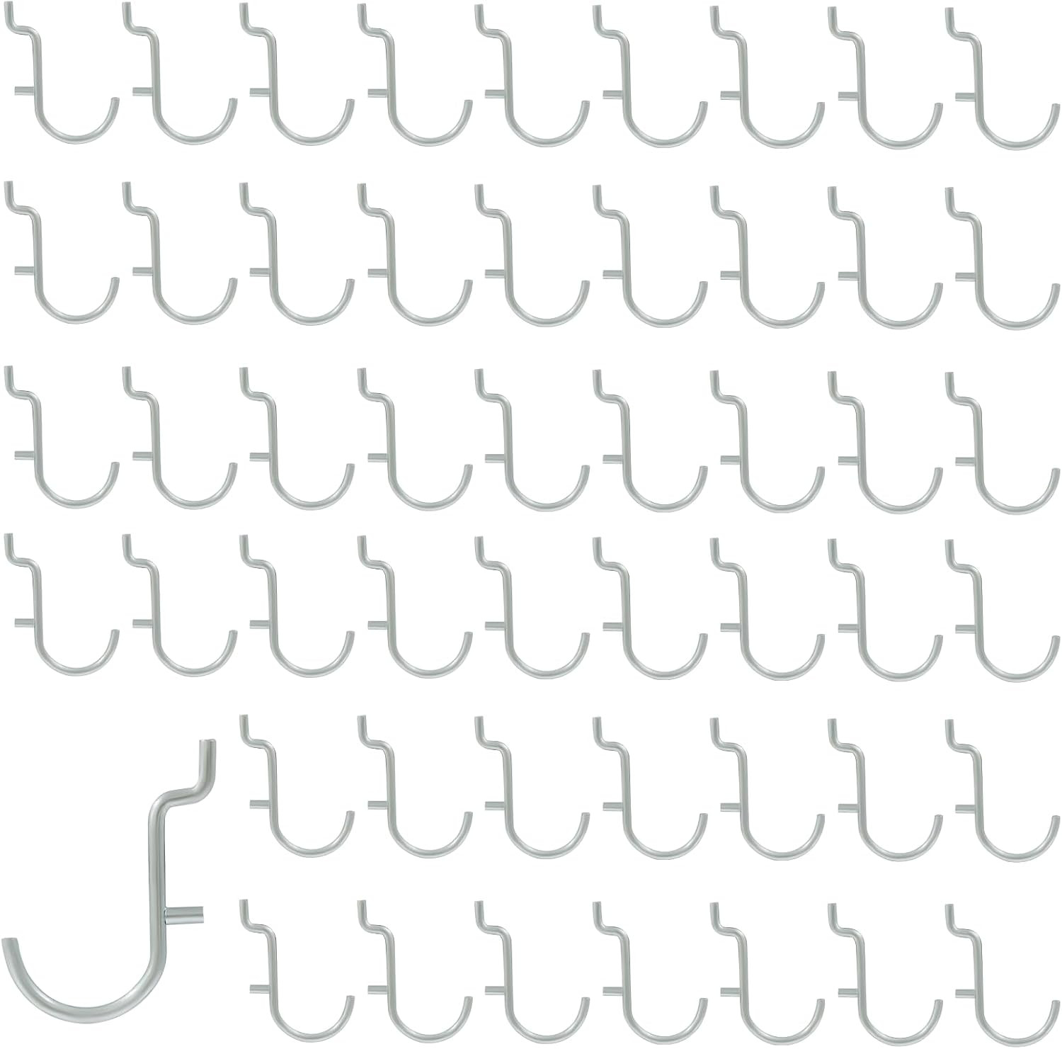 30Pcs Metal Pegboard J Hooks, 1/4" Pegboard Wall Display Assortment Peg Board
