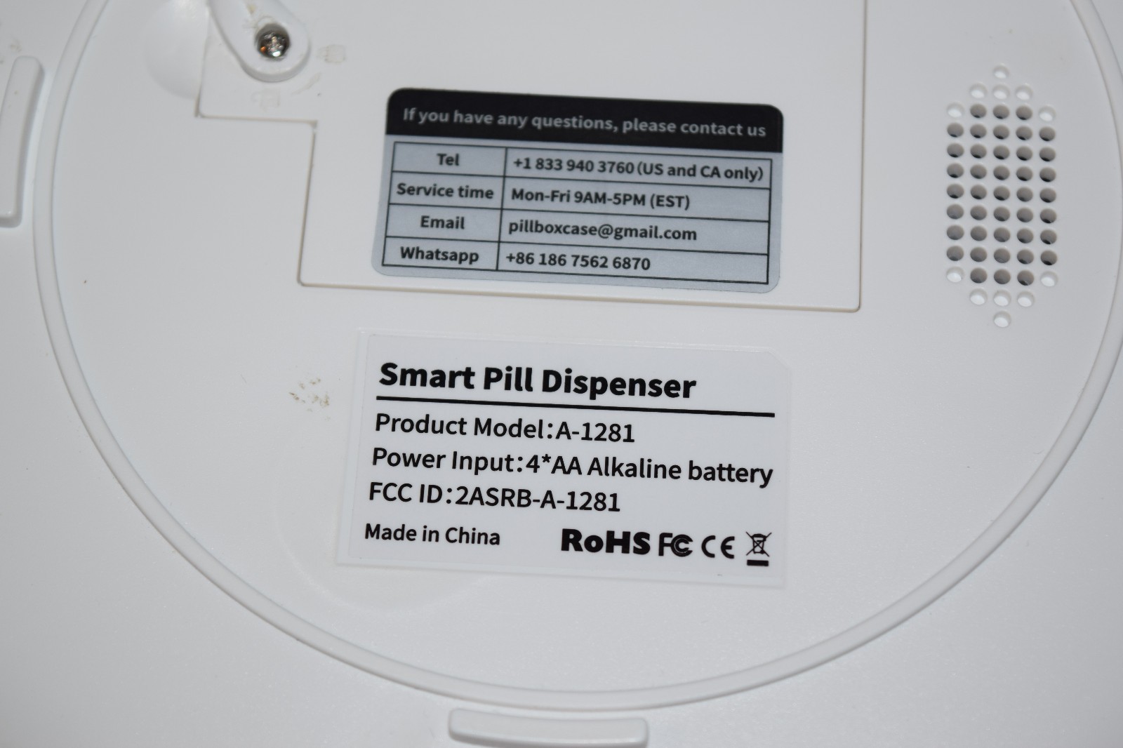 Zoksi Smart Automatic Pill Dispenser 28 Day Bluetooth App Alerts Schedule Light