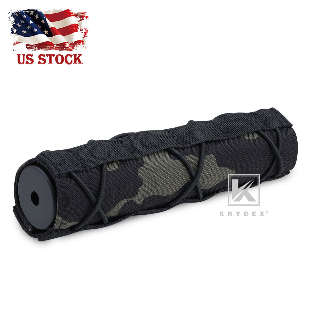 KRYDEX 7inch 18cm Silencer Cover Muffler Sleeve Suppressor Mirage  Black MC Camo