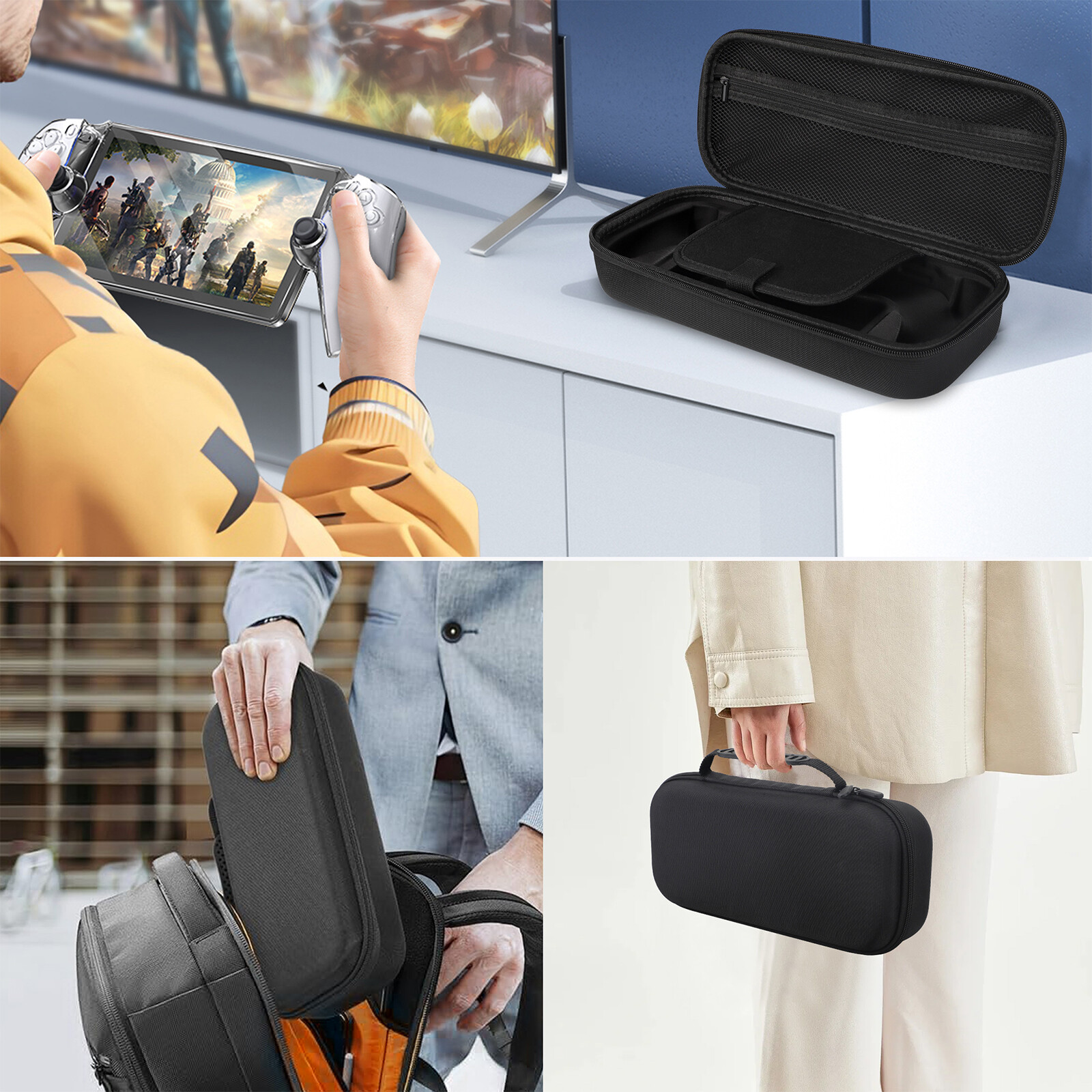 Carrying Case Bag+Shell Cove+Tempered Glass Protector For PS5 PlayStation Portal