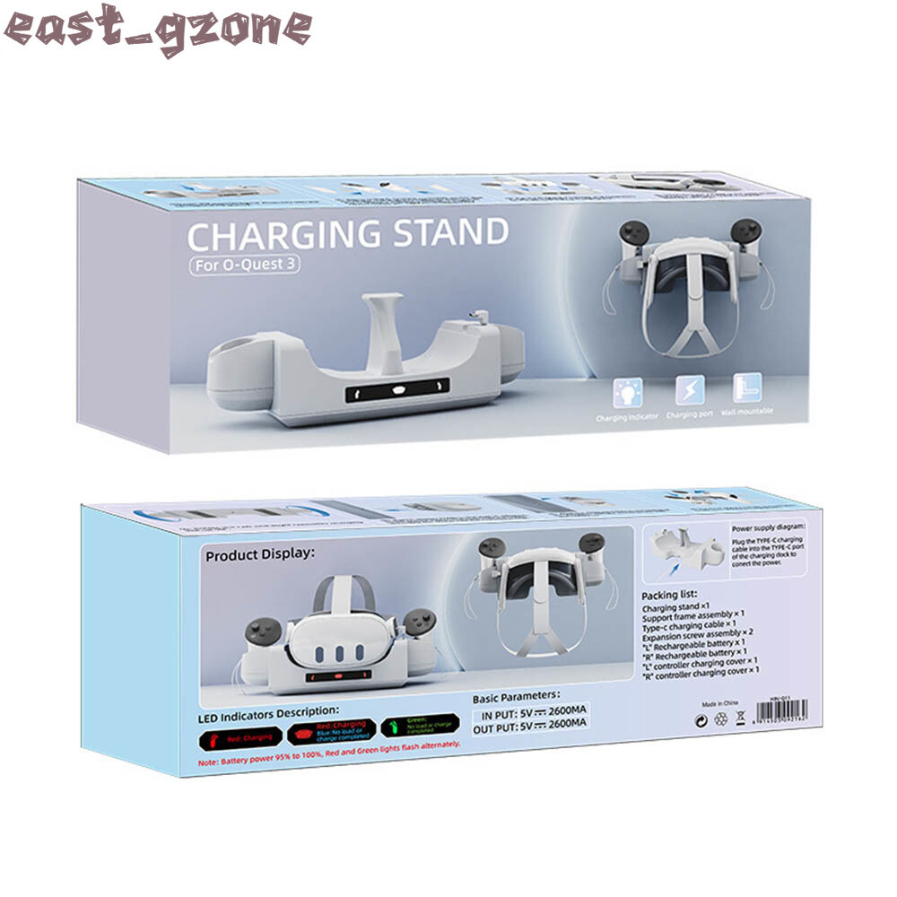 Charging Dock Station Wall Storage Stand Base for Oculus Quest 3 VR Headset